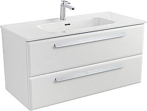 Тумба с раковиной Cezares ECO-CER-N 100 ECO-CER-N-1000-2C-SO-BO белая матовая для ванной в интернет-магазине Sanbest