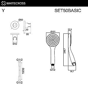Душевой гарнитур WhiteCross SET51TOPBL черный матовый купить в интернет-магазине сантехники Sanbest