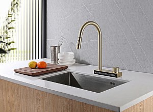 Смеситель для кухни Abber WASSER KREIS AF8114G золото матовое купить в интернет-магазине сантехники Sanbest