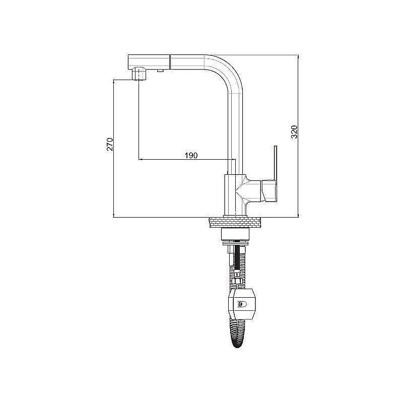Смеситель для кухни GPD Pedra MES160 купить в интернет-магазине сантехники Sanbest