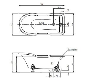 Ванна Migliore Impero на лапах LEONE LUX 25268 180х87 белая,хром купить в интернет-магазине Sanbest