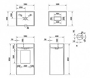 Раковина ABBER Stein AS2503-H белая матовая купить в интернет-магазине Sanbest