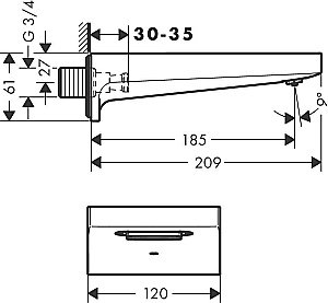 Излив для ванны Hansgrohe Metropol 32543700 купить в интернет-магазине сантехники Sanbest
