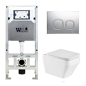 Унитаз с инсталляцией WeltWasser AMBERG 506 ST + HOFBACH 041 GL-WT + AMBERG RD-CR купить в интернет-магазине Sanbest