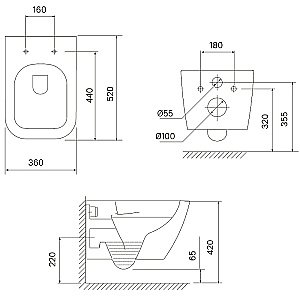 Унитаз подвесной Iddis Torr TORRDSEi25 безободковый, с крышкой микролифт купить в интернет-магазине Sanbest