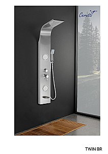 Душевая панель CeruttiSpa TWIN BR CT9988 Матовая Нержавеющая Сталь купить в интернет-магазине сантехники Sanbest