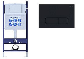 Инсталляция для унитаза Aquatek ECO Standart INS-0000014 с кнопкой KDI-0000017 черная матовая купить в интернет-магазине сантехники Sanbest