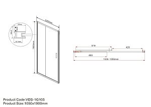 Душевая дверь Vincea GARDA VDS-1G 105 хром/прозрачное купить в интернет-магазине Sanbest