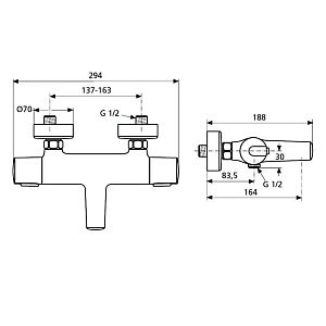 Термостат Ideal Standard Ceratherm A4623AA купить в интернет-магазине сантехники Sanbest