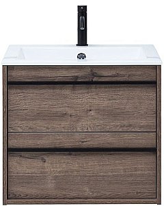 Тумба с раковиной Aquanet Lino 60 Дуб Веллингтон для ванной в интернет-магазине Sanbest