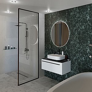 Тумба с раковиной LA FENICE Elba Bianco 100 белая/столешница черная для ванной в интернет-магазине Sanbest