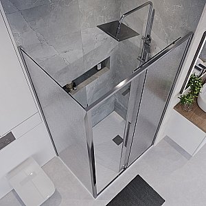 Душевой уголок Niagara Nova NG-65-14CH/NG-CH90-34 140х90 стекло шиншилла/профиль хром купить в интернет-магазине Sanbest