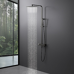 Душевая система с термостатом Timo Tetra-thermo SX-0169/18 черное золото матовое купить в интернет-магазине сантехники Sanbest