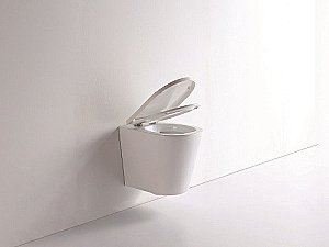 Унитаз подвесной Ceramalux NS5178 белый, безободковый, с крышкой микролифт купить в интернет-магазине Sanbest