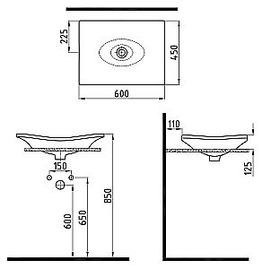 Раковина полувстраиваемая Bien Lotus 60 LTLU06001FD0W3000 белая купить в интернет-магазине Sanbest