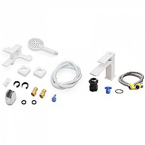 Набор смесителей Orange Lutz M04-311w белый купить в интернет-магазине сантехники Sanbest