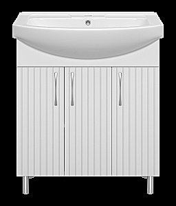Тумба с раковиной Misty Изео - 75 Э-Изе01075-021Н белая для ванной в интернет-магазине Sanbest