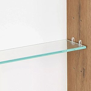 Зеркальный шкаф Акватон Сканди 55 белый/дуб рустикальный купить в интернет-магазине сантехники Sanbest