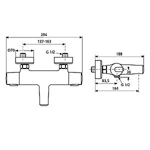 Термостат Ideal Standard Ceratherm A4623AA купить в интернет-магазине сантехники Sanbest