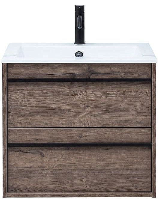 Тумба с раковиной Aquanet Lino 60 Дуб Веллингтон для ванной в интернет-магазине Sanbest