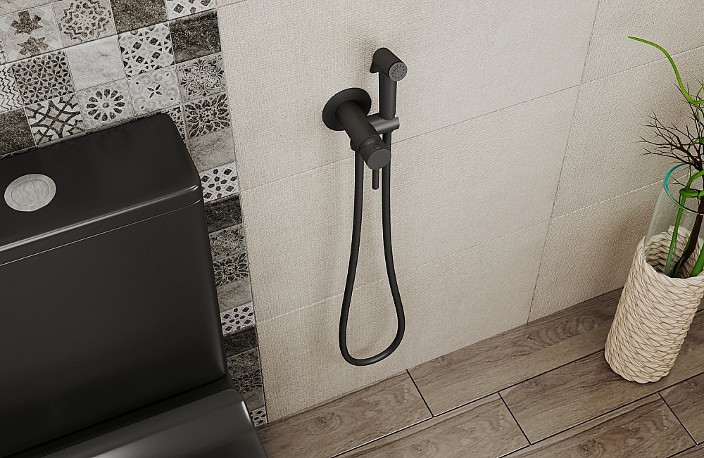 Гигиенический душ Bravat D9151BW-ENG черный купить в интернет-магазине сантехники Sanbest