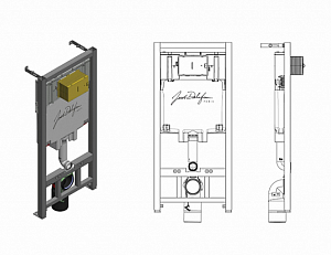 Унитаз подвесной Jacob Delafon ELITE E21742RU-00 безободковый, с крышкой микролифт, с инсталляцией и кнопкой хром купить в интернет-магазине Sanbest