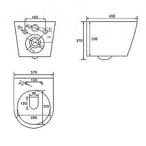 Унитаз подвесной ABBER Bequem AC1102MB с крышкой микролифт, безободковый купить в интернет-магазине Sanbest