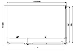 Душевой уголок Veconi Premium Alassio SP GR AL-SP-14080-00-GR-C4 140х80 стекло прозрачное осветленное/профиль брашированный графит купить в интернет-магазине Sanbest