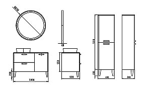 Тумба с раковиной Creavit Patara 100 PT0100.42.MBY + LP140-00CB00E-0000 белая для ванной в интернет-магазине Sanbest