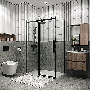 Душевой уголок Grossman Classic 140х80 120.K33.04.1480.21.00 стекло прозрачное/профиль черный матовый купить в интернет-магазине Sanbest