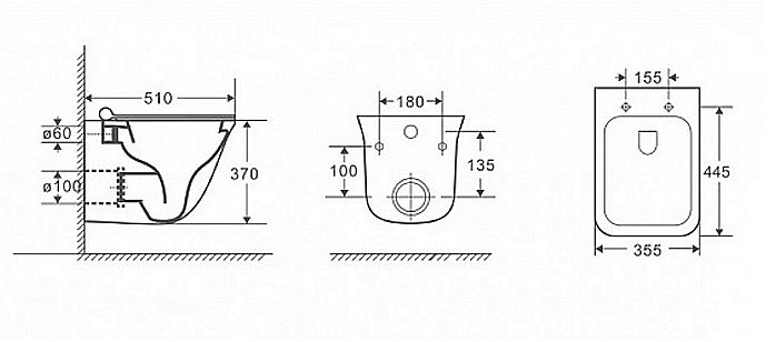 Унитаз подвесной Azario Felice AZ054 купить в интернет-магазине Sanbest