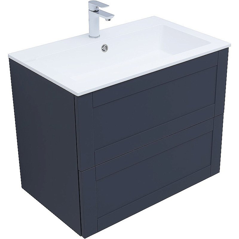 Тумба с раковиной Aquanet Терра 80 313245 маренго для ванной в интернет-магазине Sanbest