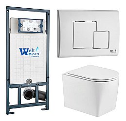 Унитаз с инсталляцией WeltWasser MARBERG 507 + NESENBACH 004 GL-WT + MAR 507 SE-WT купить в интернет-магазине Sanbest