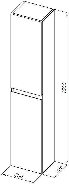Шкаф-пенал Aquanet Нота New 334207 30 дуб холден для ванной в интернет-магазине сантехники Sanbest