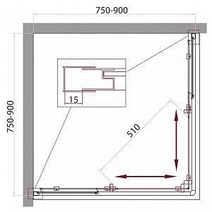 Душевой угол BelBagno Unique A-2 75х90 M купить в интернет-магазине Sanbest