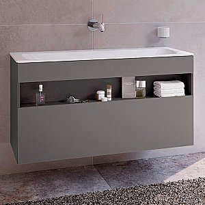 Тумба с раковиной KEUCO STAGELINE 32882290000 120 без отверстий под смеситель инокс матовый для ванной в интернет-магазине Sanbest