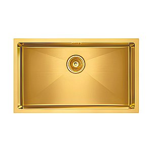 Мойка кухонная Paulmark KOHER PM807444-BG брашированное золото купить в интернет-магазине сантехники Sanbest