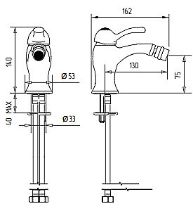Смеситель для биде Migliore Lem Swarovski ML.LEM-1923K золото купить в интернет-магазине сантехники Sanbest