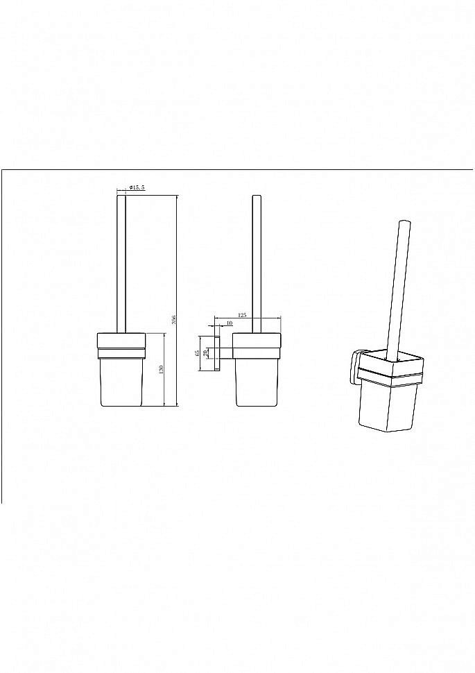 Ершик для унитаза CeramaLux Cube 12613 хром купить в интернет-магазине сантехники Sanbest
