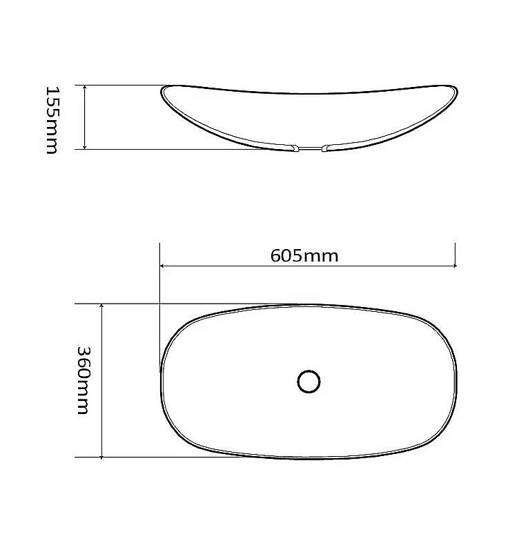 Раковина накладная SantiLine 60,5 SL-1025МВ черная матовая купить в интернет-магазине Sanbest