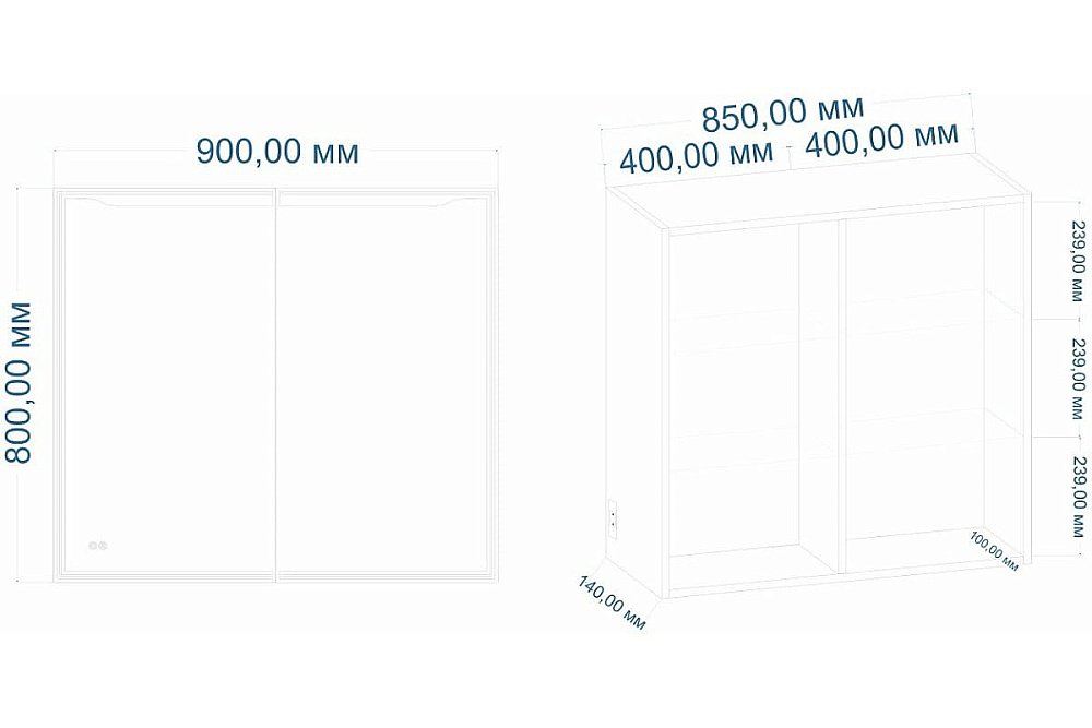 Зеркальный шкаф ART&MAX Merano 90 купить в интернет-магазине сантехники Sanbest