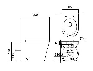 Унитаз приставной Aquatek Вега AQ1906-00 белый, с крышкой микролифт, безободковый купить в интернет-магазине Sanbest