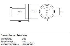 Крючок Bemeta Dark 104106060 купить в интернет-магазине сантехники Sanbest