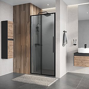 Душевая дверь Niagara Nova 110 NG-84-L11CHB профиль черный матовый/стекло шиншилла купить в интернет-магазине Sanbest