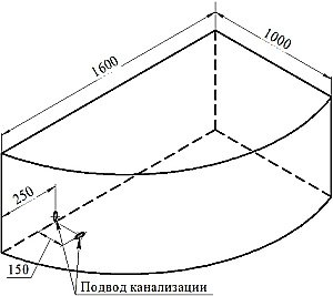 Ванна акриловая Vannesa Модерна 2-78-0-1-214 160х100 купить в интернет-магазине Sanbest