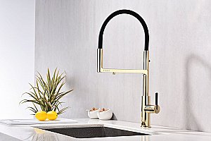 Смеситель для кухни Paulmark Tornado To213402-G золото купить в интернет-магазине сантехники Sanbest