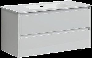 Тумба с раковиной Sancos Libra LB100W белый глянец для ванной в интернет-магазине Sanbest