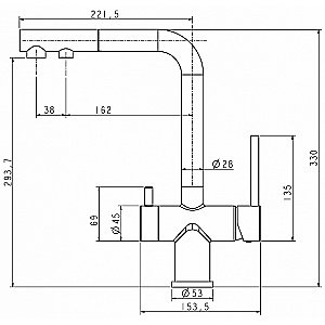 Смеситель для кухни Paulmark Serpentine Se213222-GRS серый дым купить в интернет-магазине сантехники Sanbest