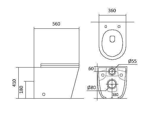 Унитаз приставной Aquatek Вега AQ1906-00 белый, с крышкой микролифт, безободковый купить в интернет-магазине Sanbest