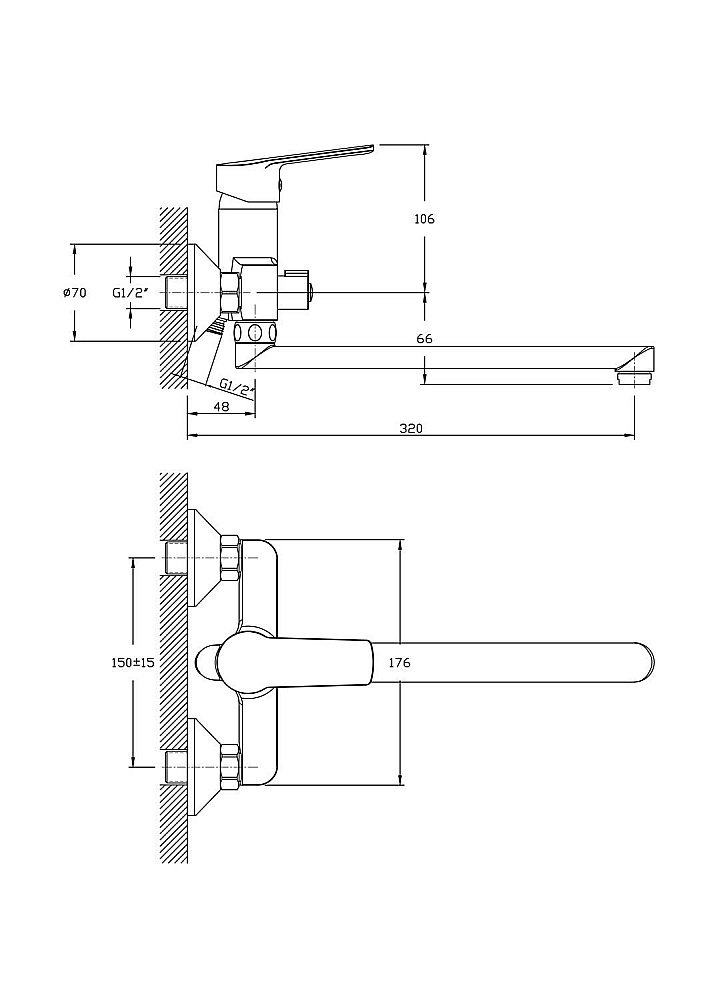 Смеситель для ванны Rush Balearic BA3935-51 купить в интернет-магазине сантехники Sanbest